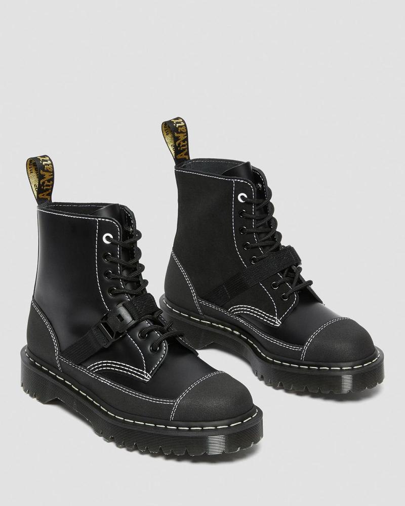 Dr Martens 1460 Tech Made in England Leren Veterlaarzen Heren Zwart | NL 272QMA